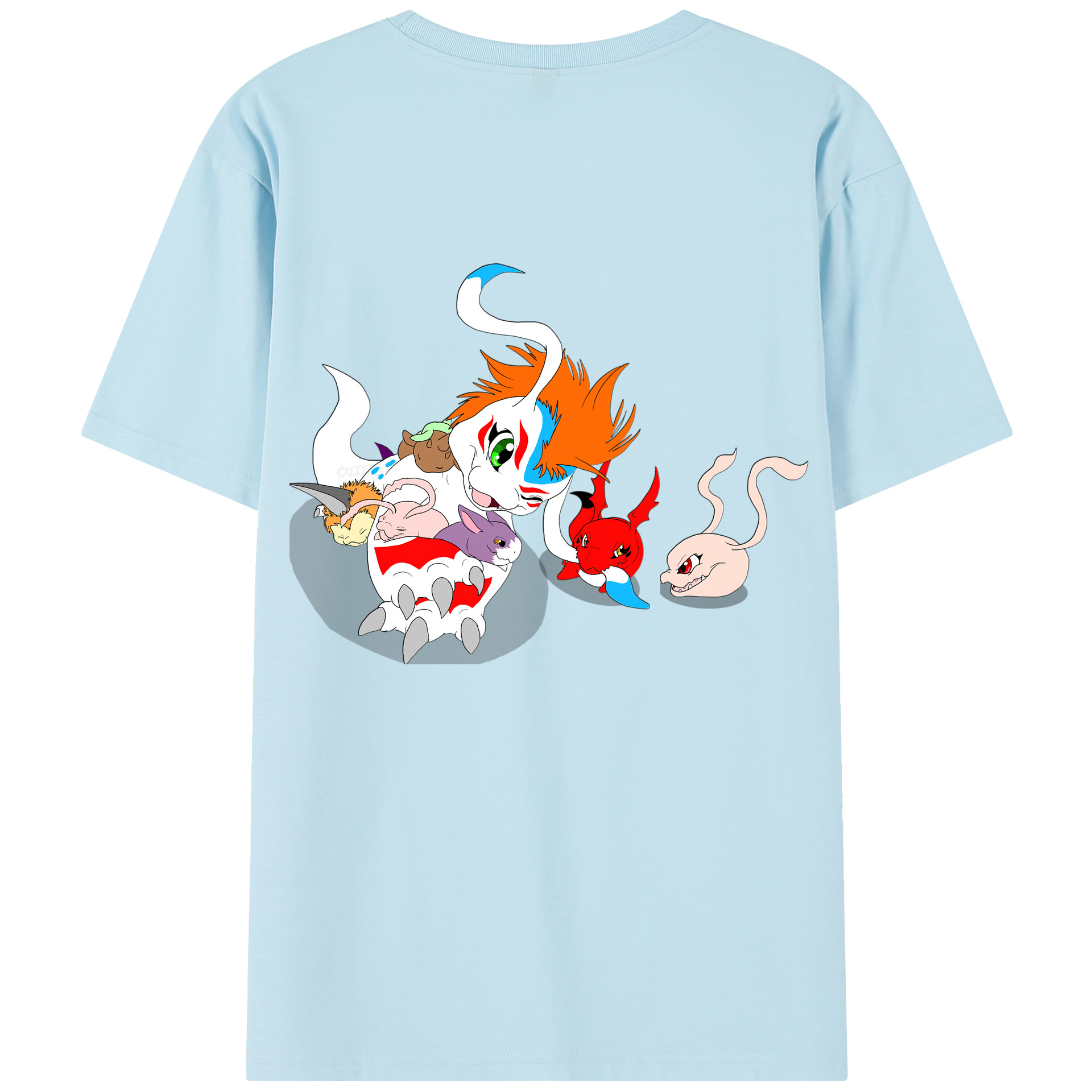 （画像用） Digimon デジタルモンスター/デジモン 綿100％半袖Tシャツ（背面プリント）